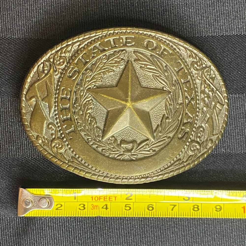 The State of Texas Oval Belt Buckle Made in USA